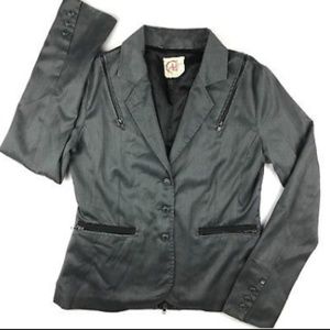 Chor Zipper Blazer Jacket Dark Gray